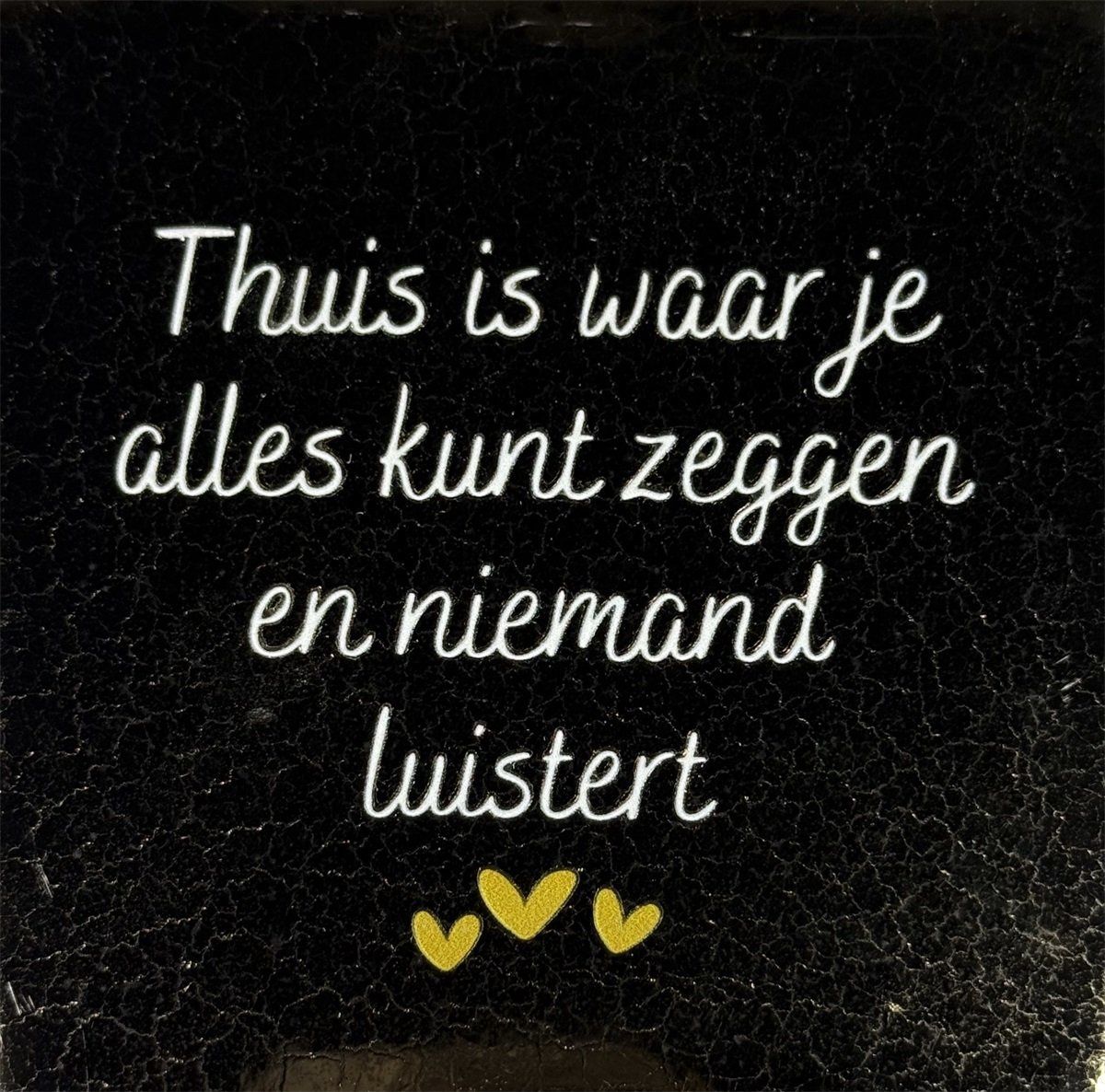 Tegeltje - Thuis - Goud/crème