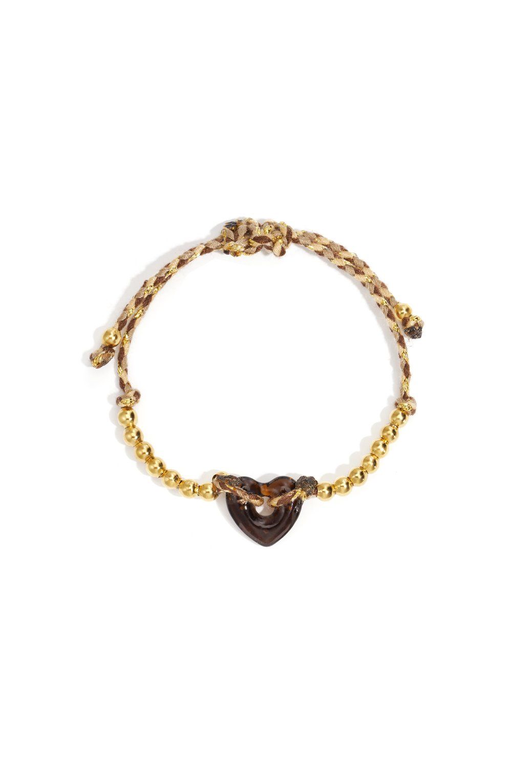 Armband - Hart - Donker Bruin