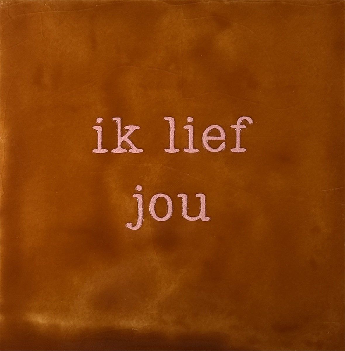 Tegeltje - Ik lief jou - Terra/zalm