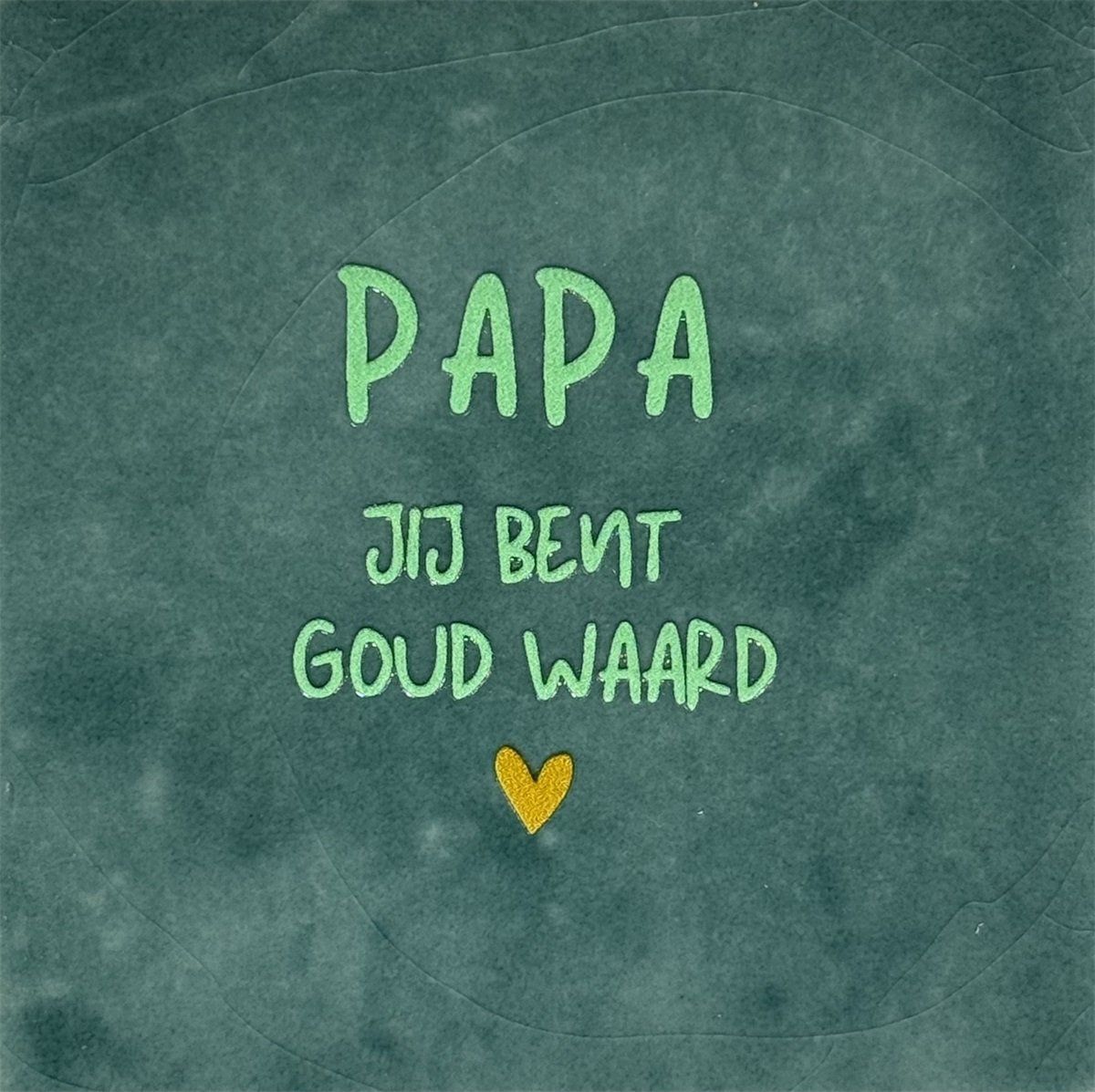 Tegeltje - Papa jij bent goud waard - Zeegroen/mint