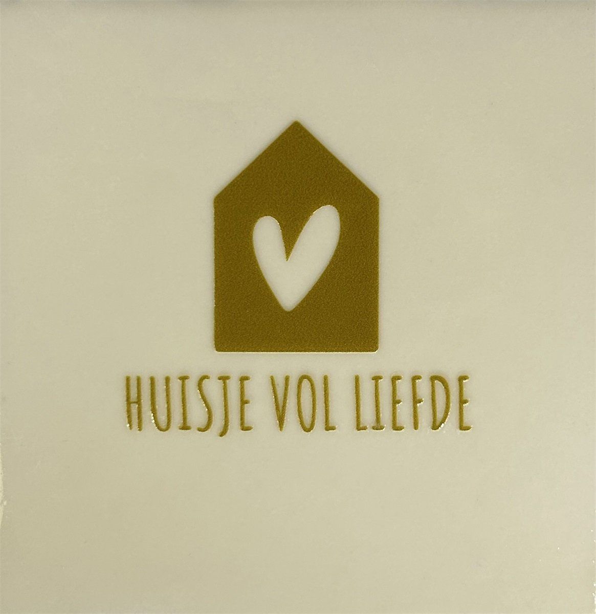 Tegeltje - Huisje vol liefde - Crème/goud