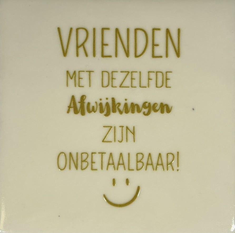 Tegeltje - Vrienden - Crème