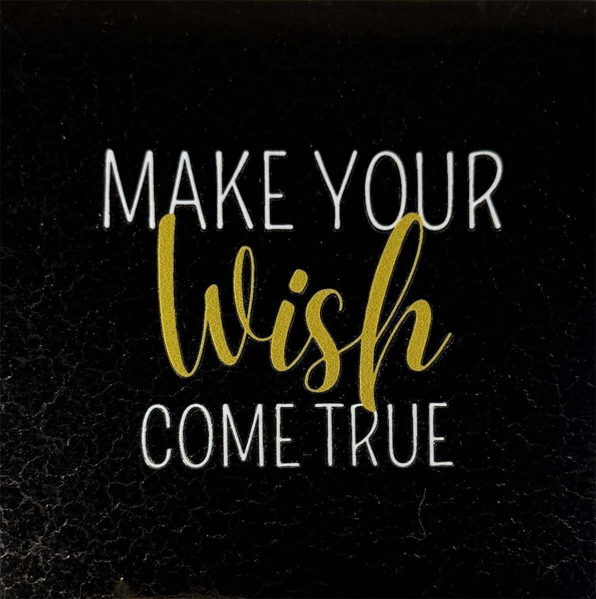 Tegeltje - Wish - Goud
