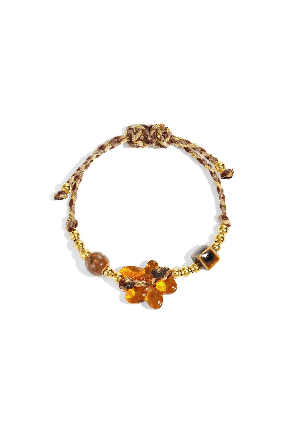 Armband - Bloem - Bruin