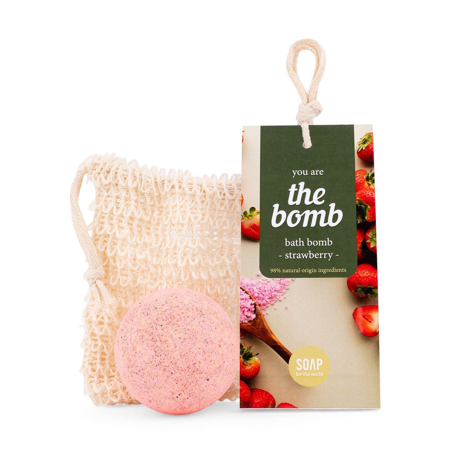 You're the bomb! Bruisbal met washand - Strawberry