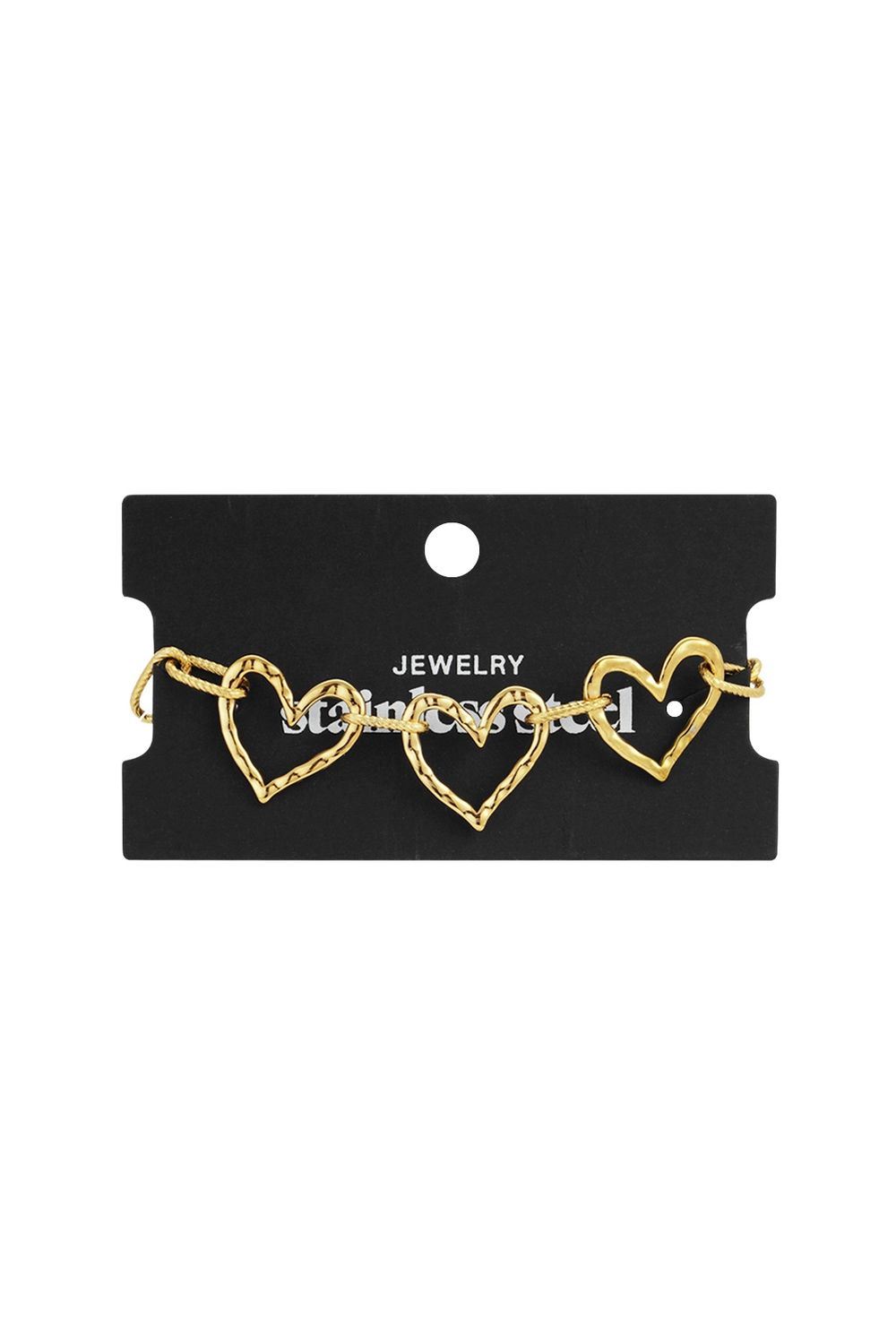 Armband - Hartjes groot - Goud
