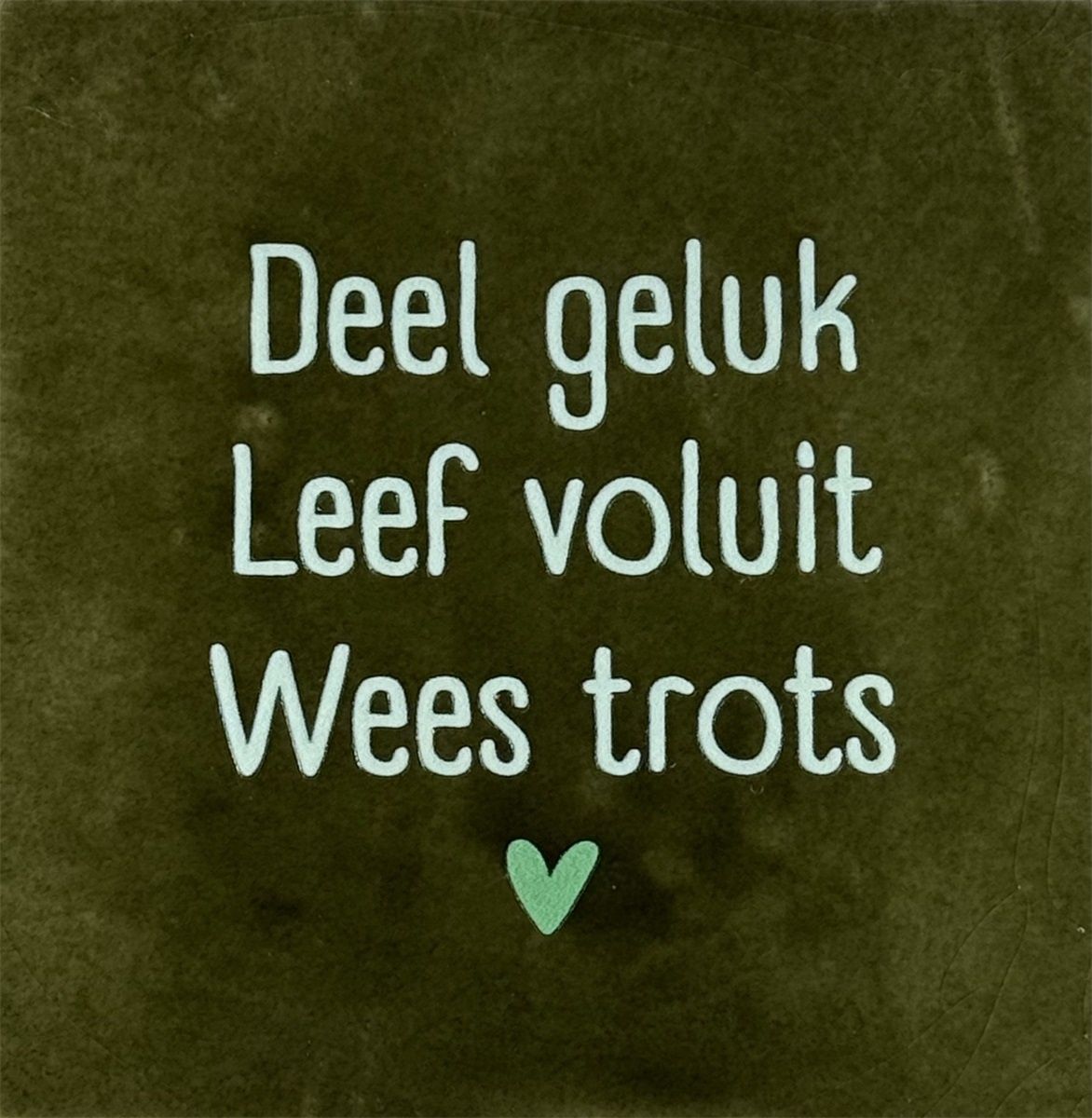 Tegeltje - Deel geluk - Groen