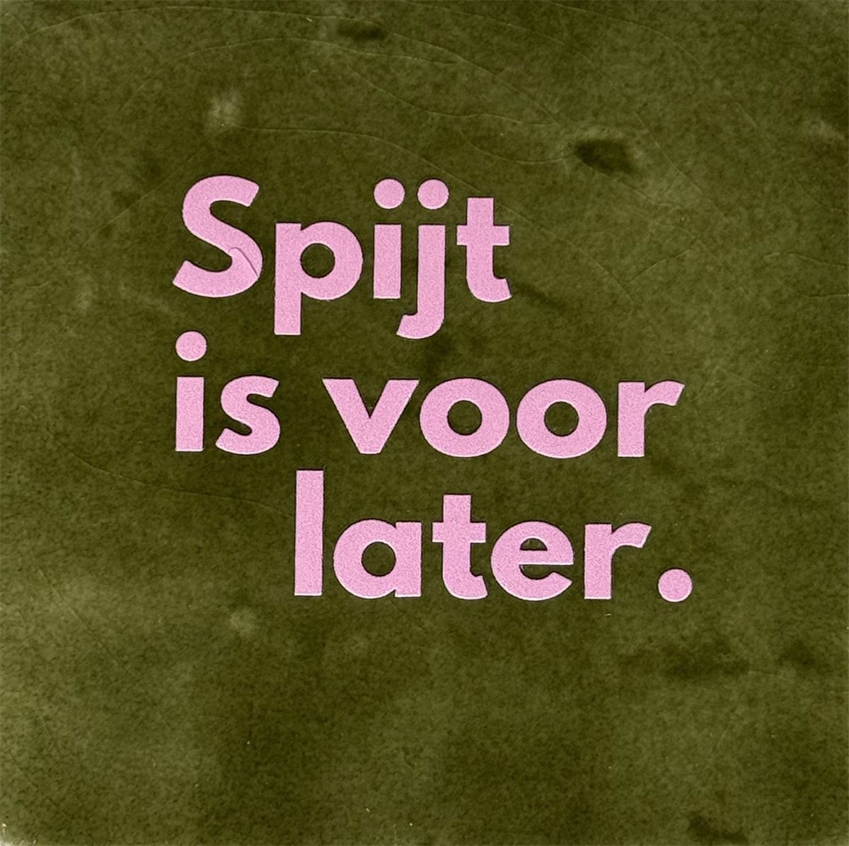 Tegeltje - Spijt is voor later - Groen