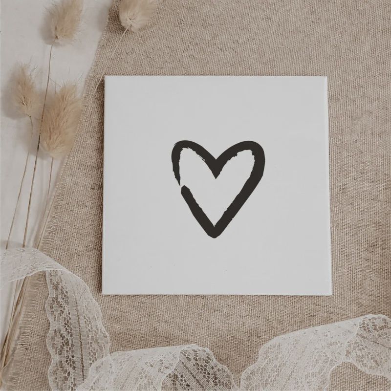 Tegeltje - Brushed heart