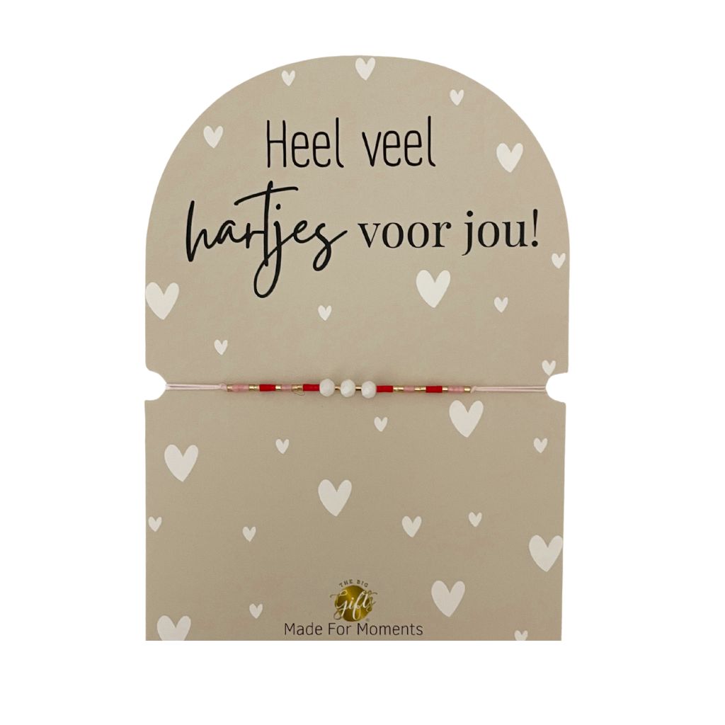 Armbandje – Heel veel hartjes voor jou