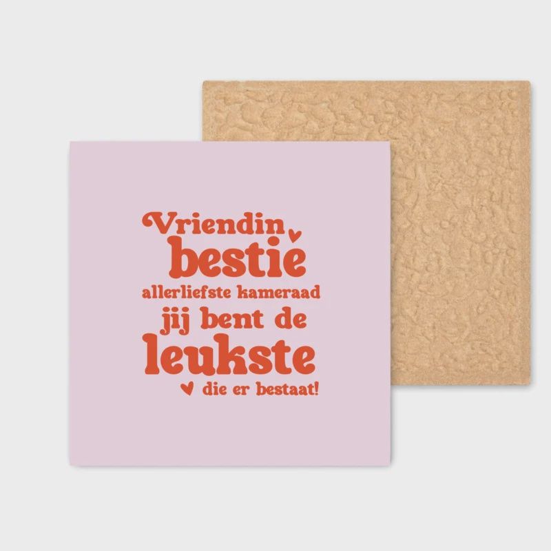 Tegeltje - AGW - Vriendin bestie - Roze