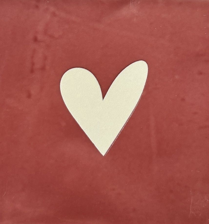 Tegeltje - Hart - Roze