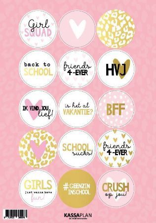 A5 stickervel - 15 stickers - Meiden
