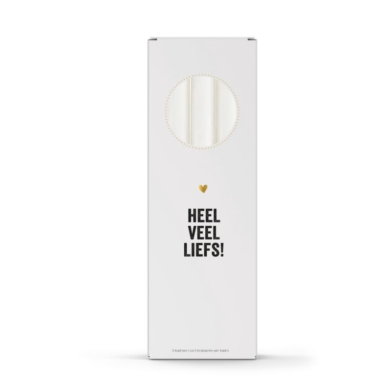 Dinerkaarsen - In giftbox - Heel veel liefs!