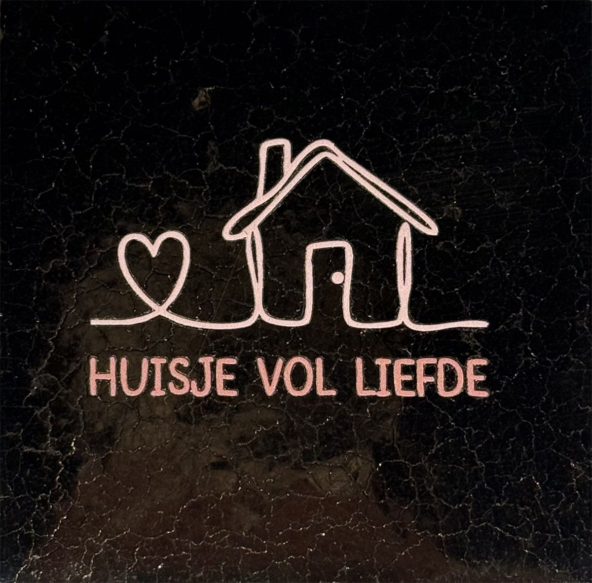 Tegeltje - Huisje vol liefde - Goud/Nude