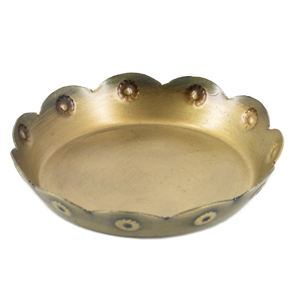 Metalen schaaltje - Bloem - Goud