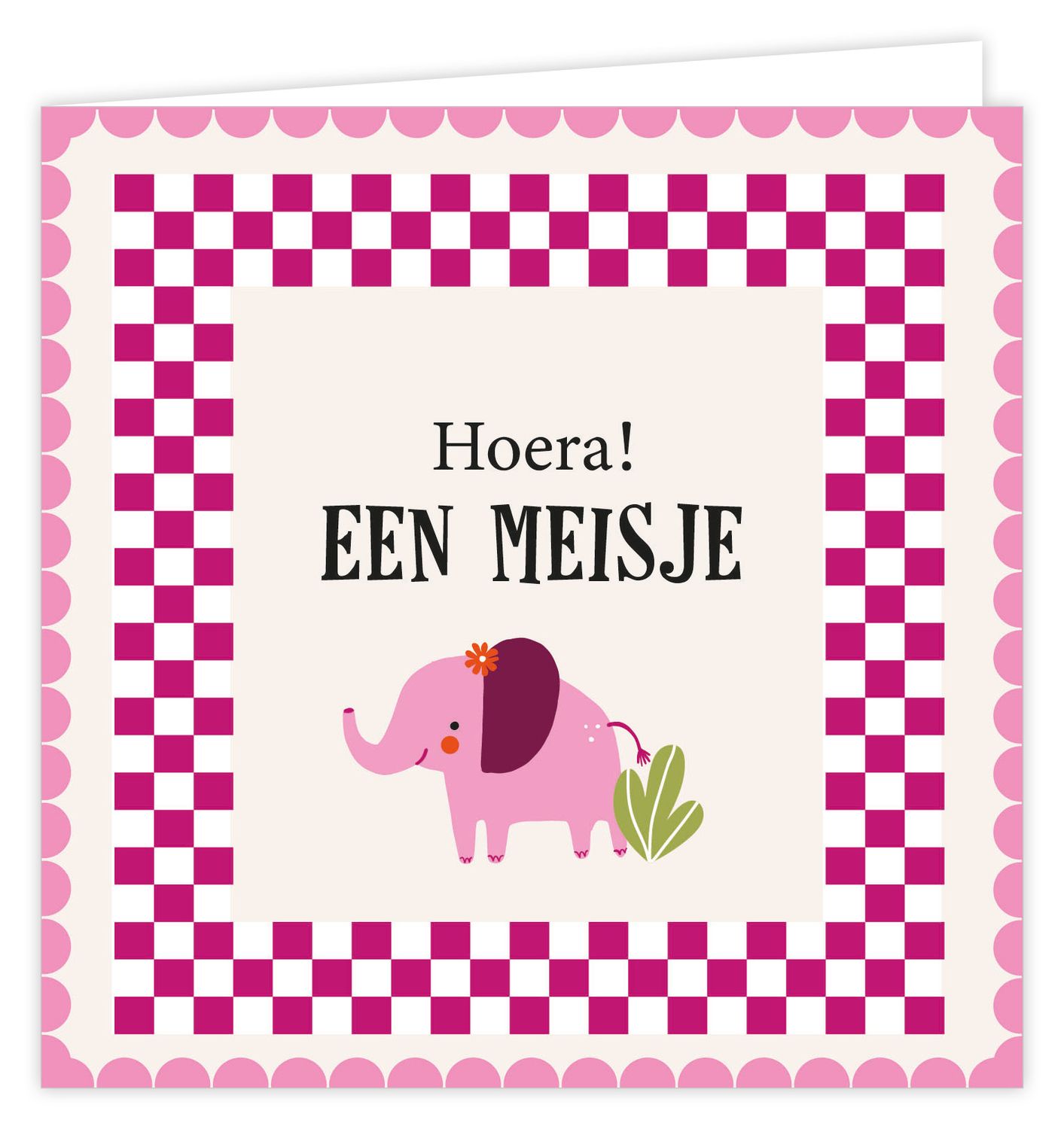 Wenskaart - Palm - Hoera! Een meisje