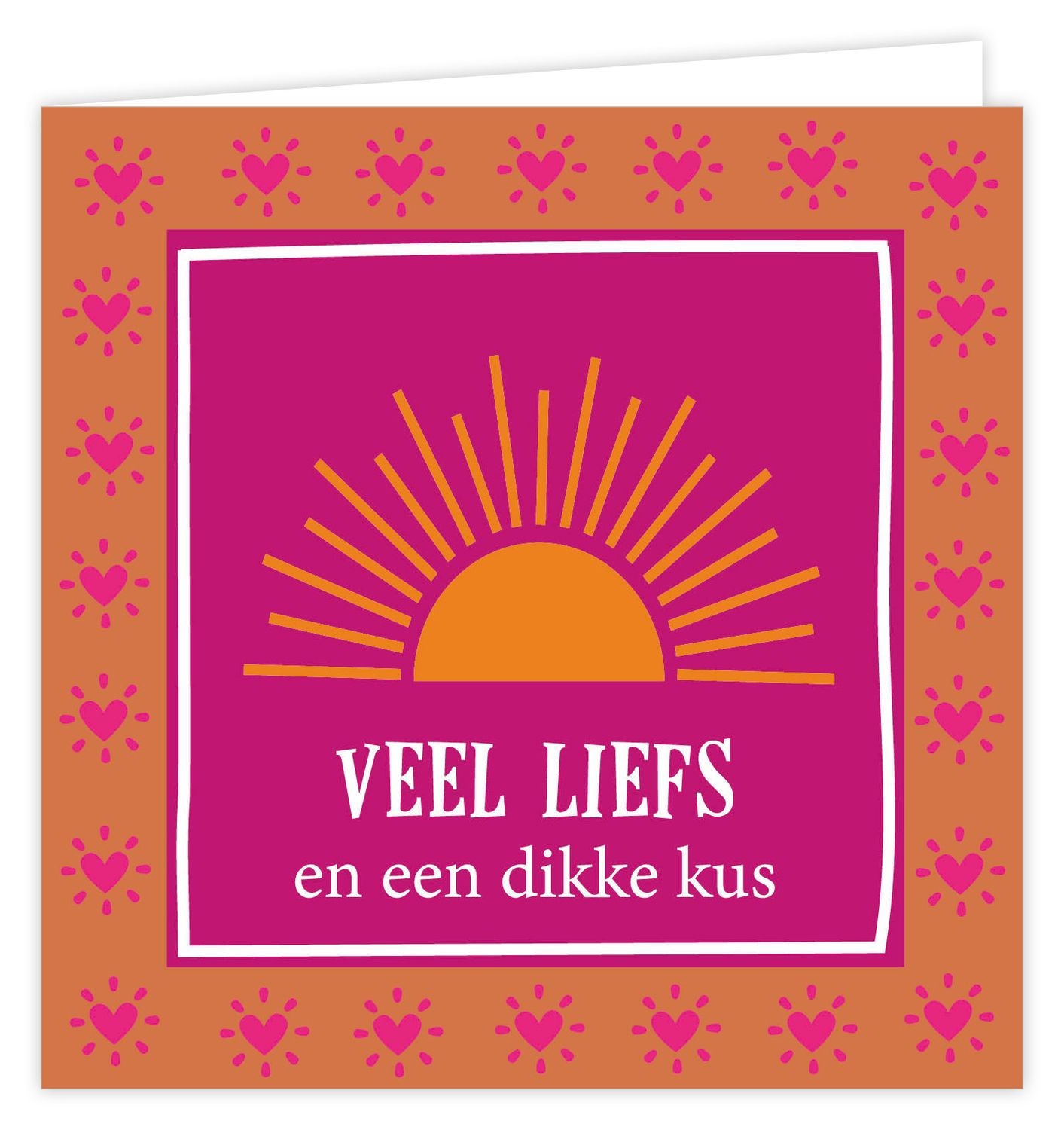 Wenskaart - Palm - Veel liefs en een dikke kus