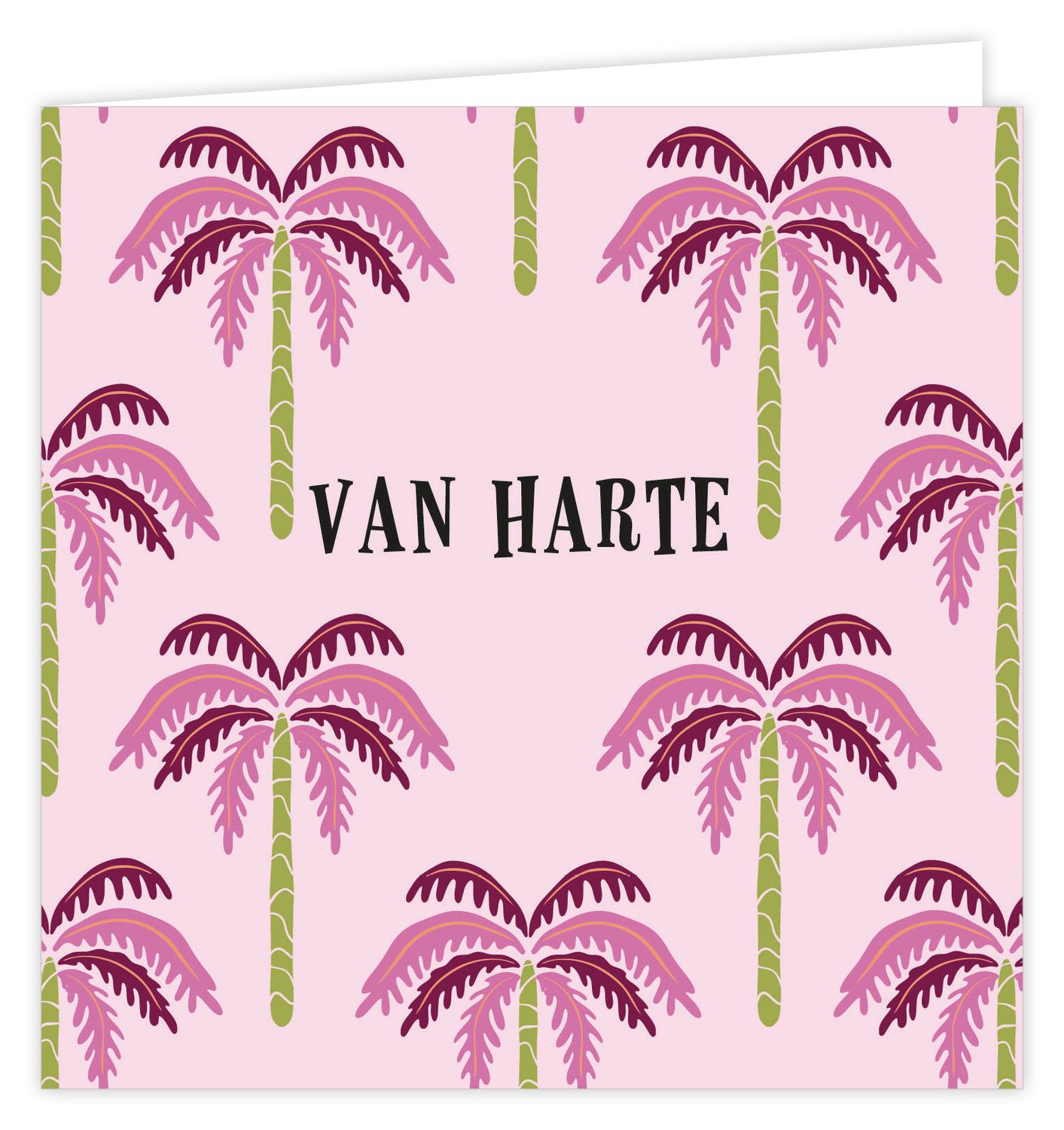 Wenskaart - Palm - Van harte