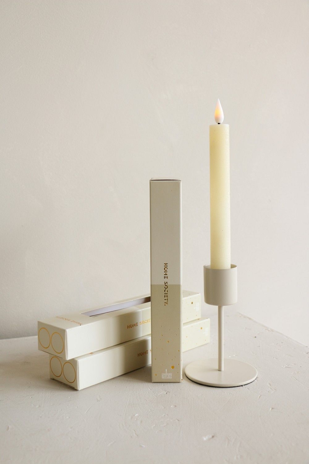 LED - Dinerkaarsen - Set 2 - Recharge, Led kaarsen: Gebroken wit