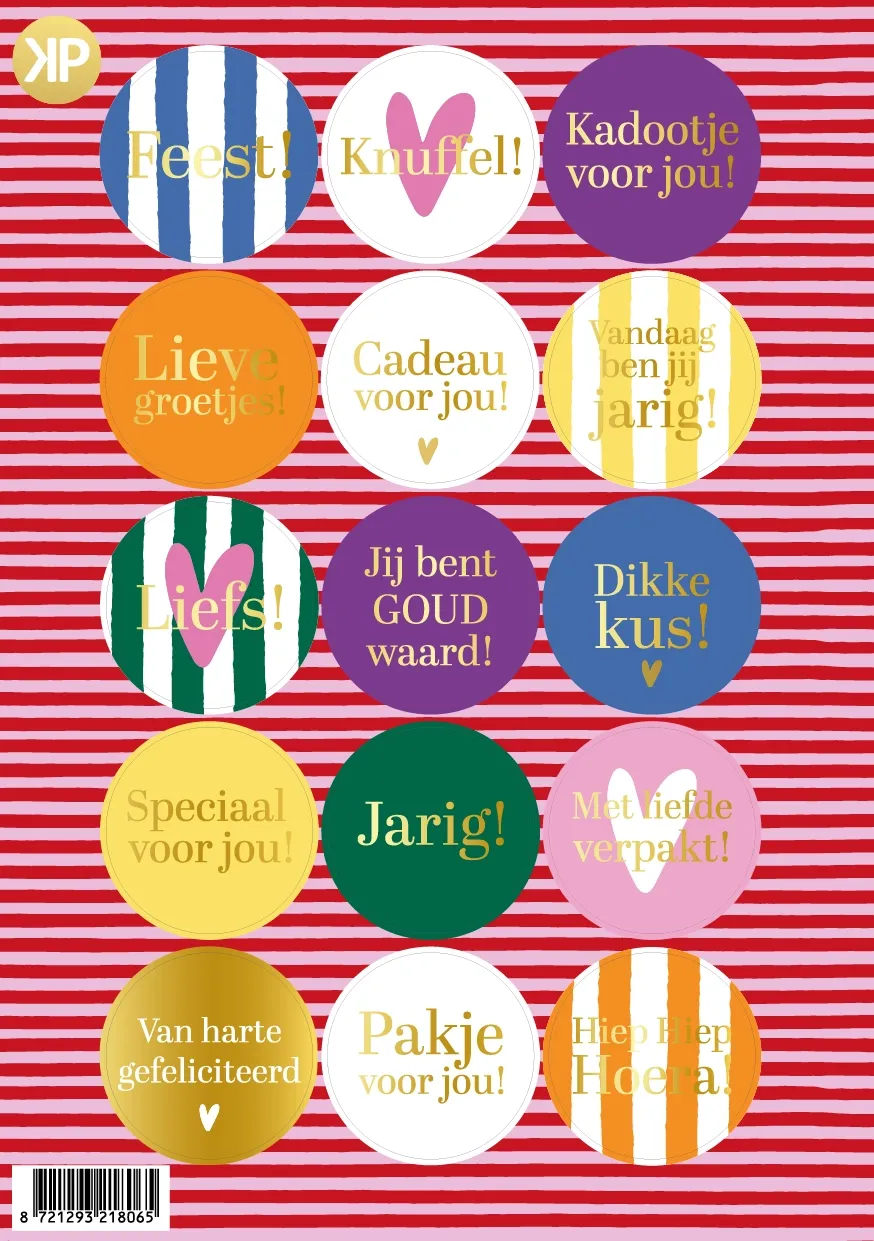 A5 stickervel - 15 stickers - Streep