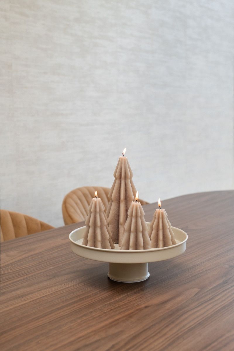 Kerstboom kaars - Lio - M - Taupe
