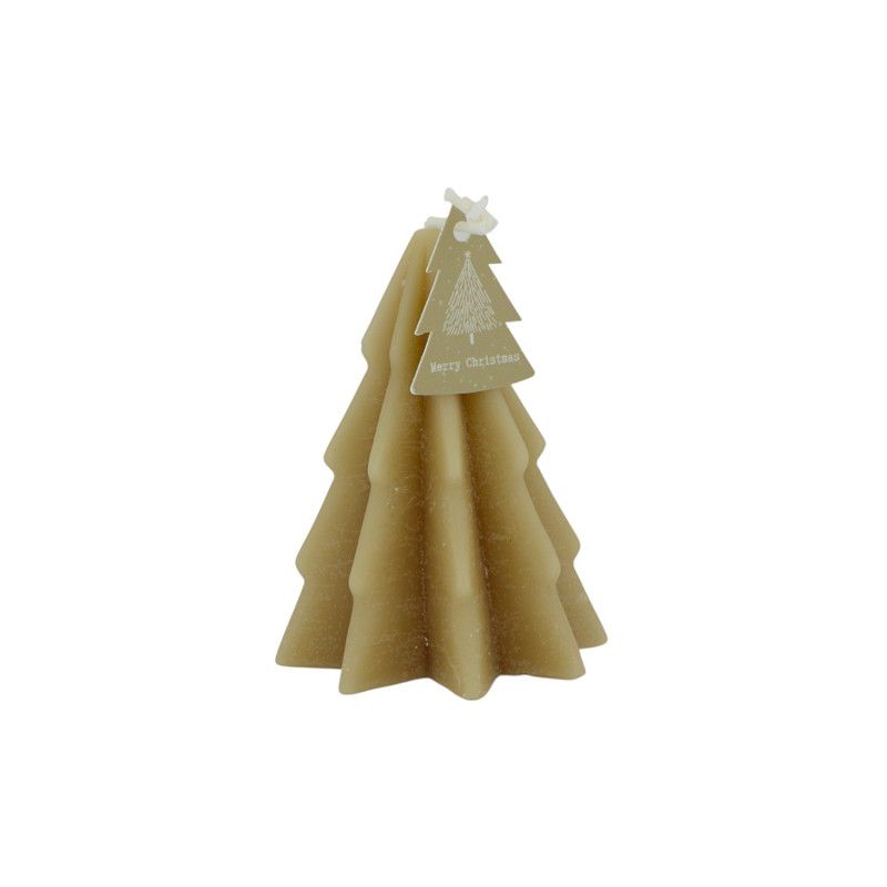 Kerstboom kaars - Lio - S - Taupe