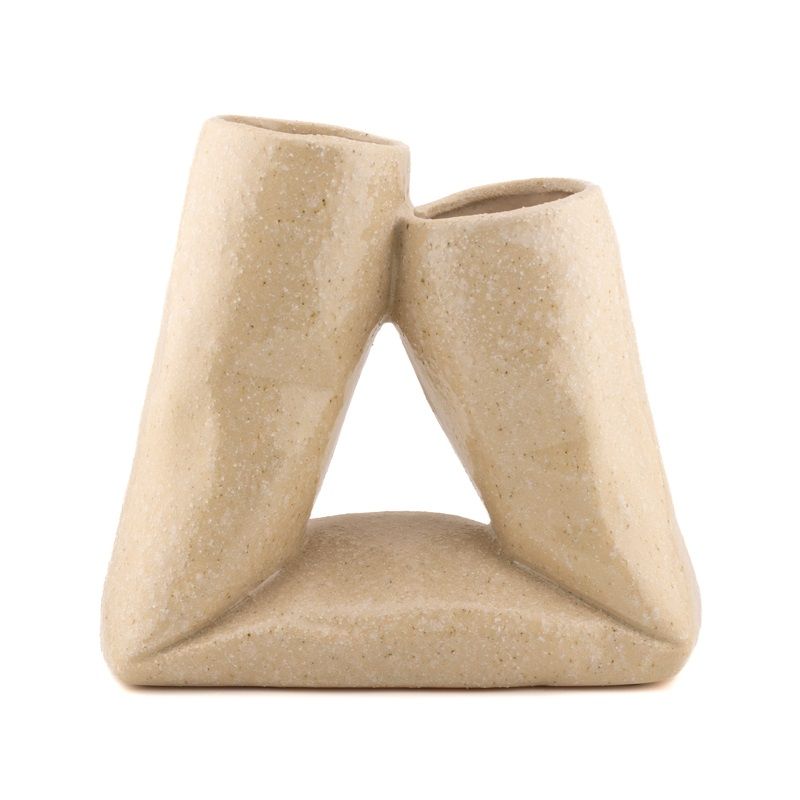 Aardwerk vaas - Looped - Beige