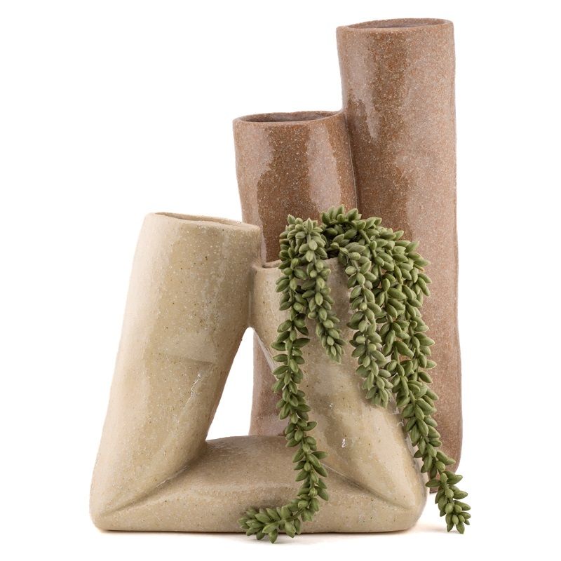 Aardwerk vaas - Looped - Beige