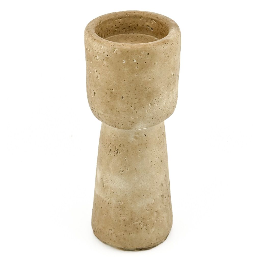 Aardewerk kandelaar - Macy - Beige
