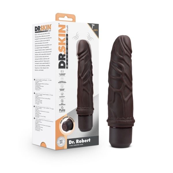 Dr. Skin 7" Vibrating Silicone Dildo
