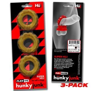 Super Hunky Junk Cock Rings (Bronze, Pack of 3)