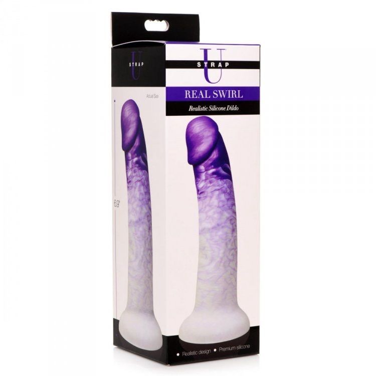Strap U Real Swirl Realistic Dildo (Purple)