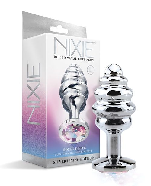 Nixie Honey Dipper Ribbed Metal Plug (Large)