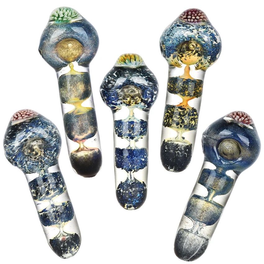 Layers of Earth Frit Glass Spoon Pipe