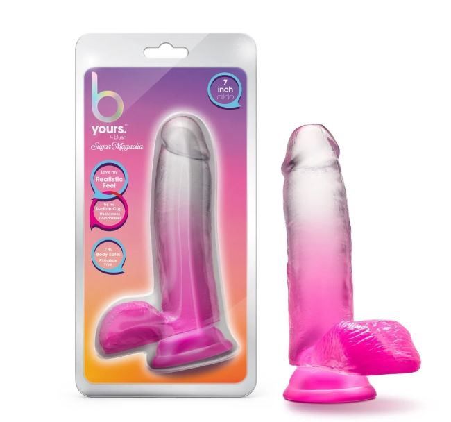 b yours Sugar Magnolia Dildo (7", Fuchsia)