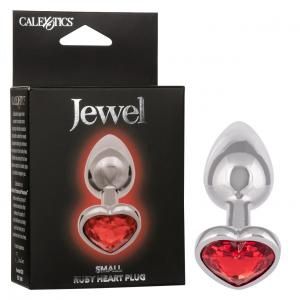 Jewel Ruby Heart Plug, Size: small