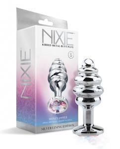 Nixie Honey Dipper Ribbed Metal Butt Plug (Small)