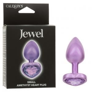 Jewel Amethyst Heart Plug, Size: Small