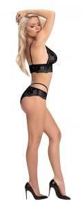 Sugar &amp; Spice Bra and Panty Set (Black, S/M)