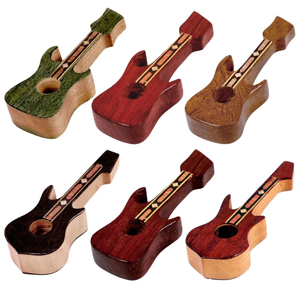 Guitar Wood Hand Pipe (4")