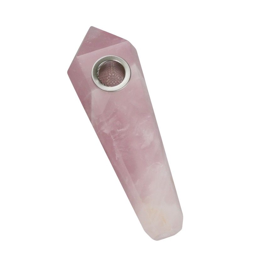 Gemstone Hand Pipe (Rose Quartz)