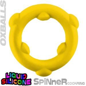 Spinner Silicone Cock Ring (Yellow)