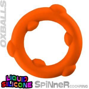 Spinner Silicone Cock Ring (Orange)