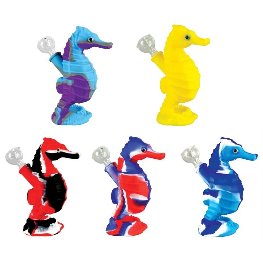 Seahorse Silicone Water Pipe (6")