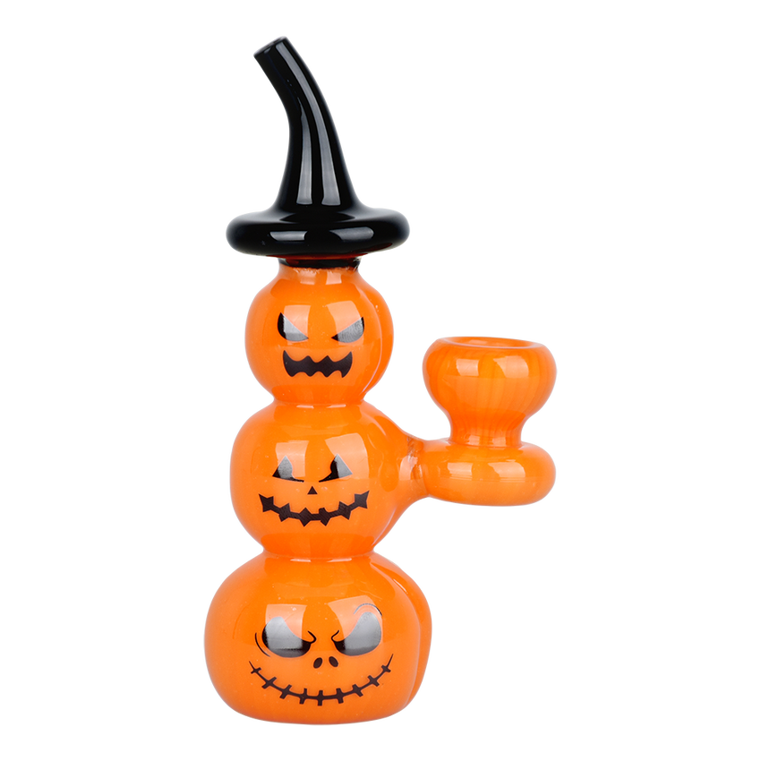 Halloween Pumpkin Pile Up Glass Bubbler (5.75")