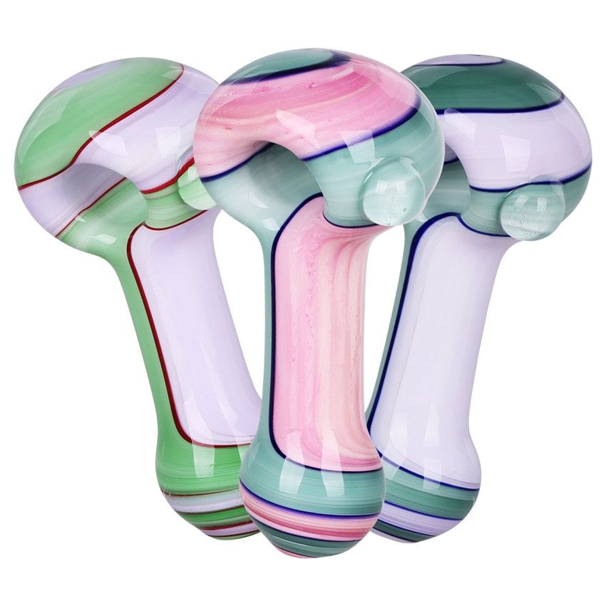 Milky Pastel Ribbon Spoon Hand Pipe (4")