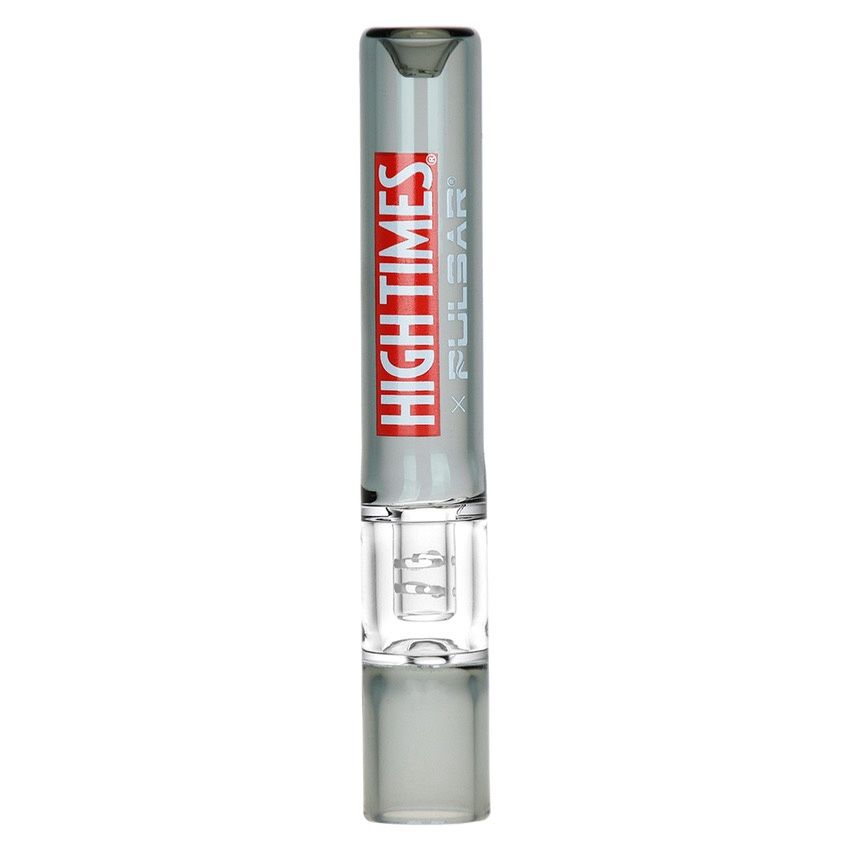 High Times® x Pulsar Glass Chillum Built-In Ash Catcher One Hitter (3.75", Smoke)