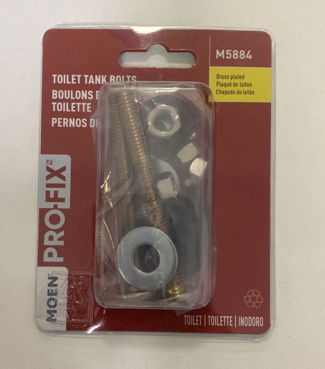 Toilet tank bolts brass plated