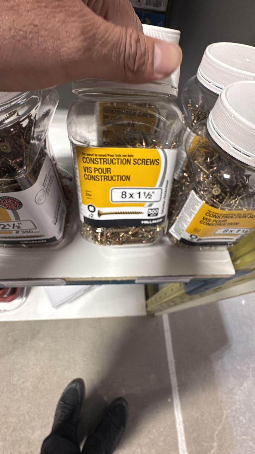 8x1 1/2 construction screw 500pc